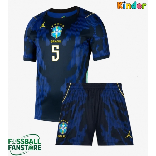 Brasilien Casemiro #5 Replik Auswärtstrikot Kinder WM 2026 Kurzarm (+ Kurze Hosen)